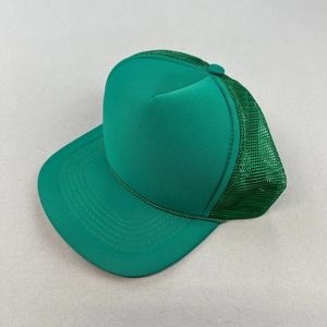 Vintage 90s Capital Caps Trucker Snapback Hat Youth Adjustable Green Foam Mesh